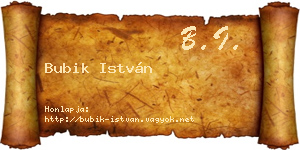 Bubik István névjegykártya